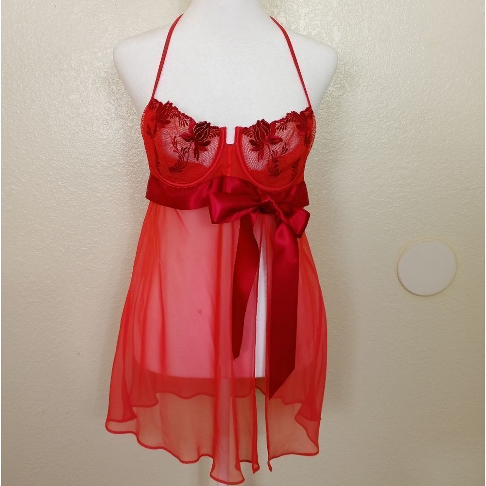 Victoria's secret red lace teddy